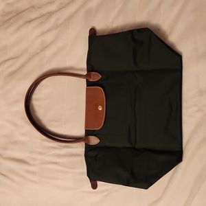 Black Longchamp foldable tote